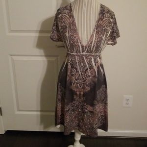 🌟V -neck printed dress